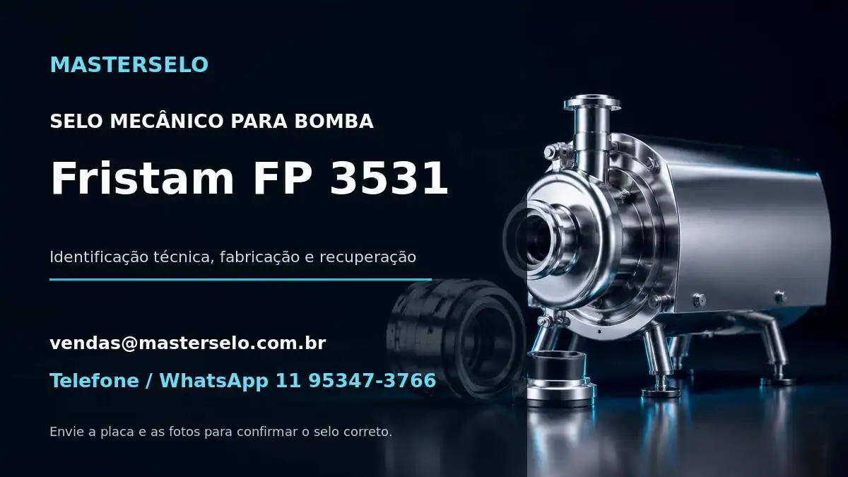 Imagem do modelo de bomba Fristam FP 3531 usada na identificação do selo mecânico