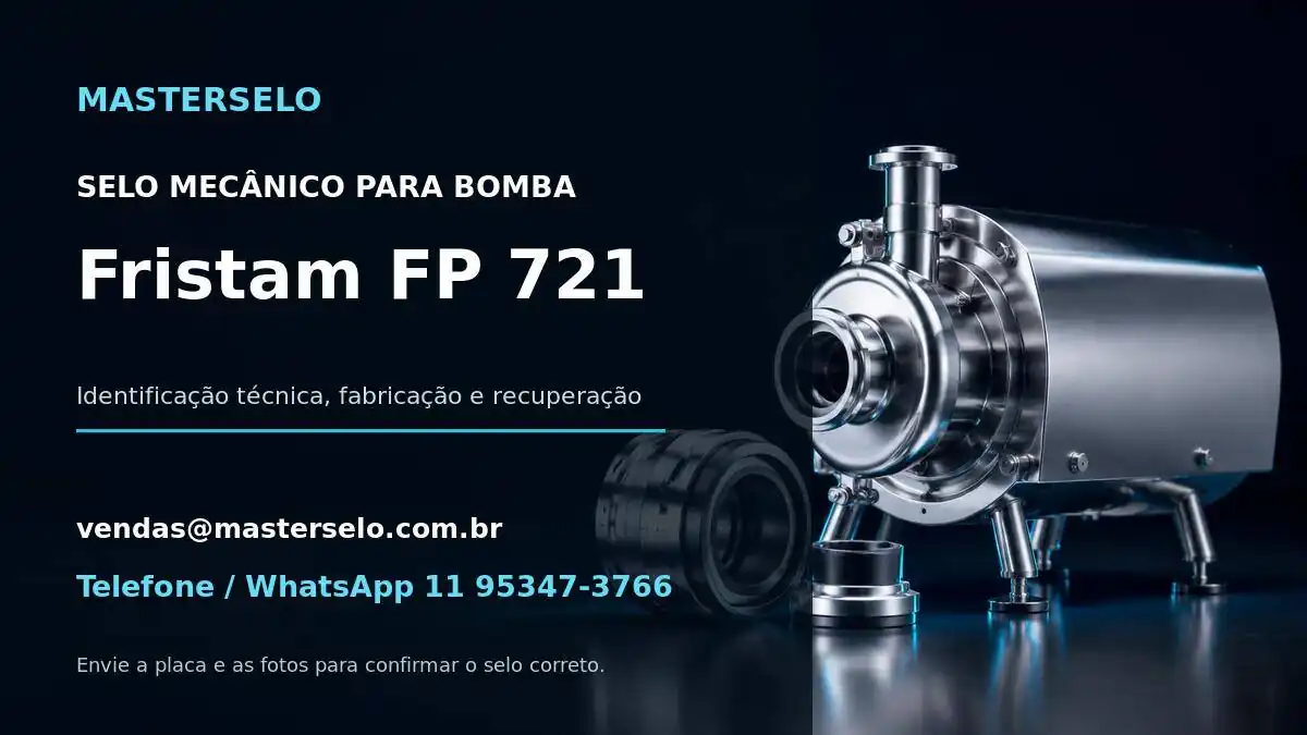Imagem do modelo de bomba Fristam FP 721 usada na identificação do selo mecânico