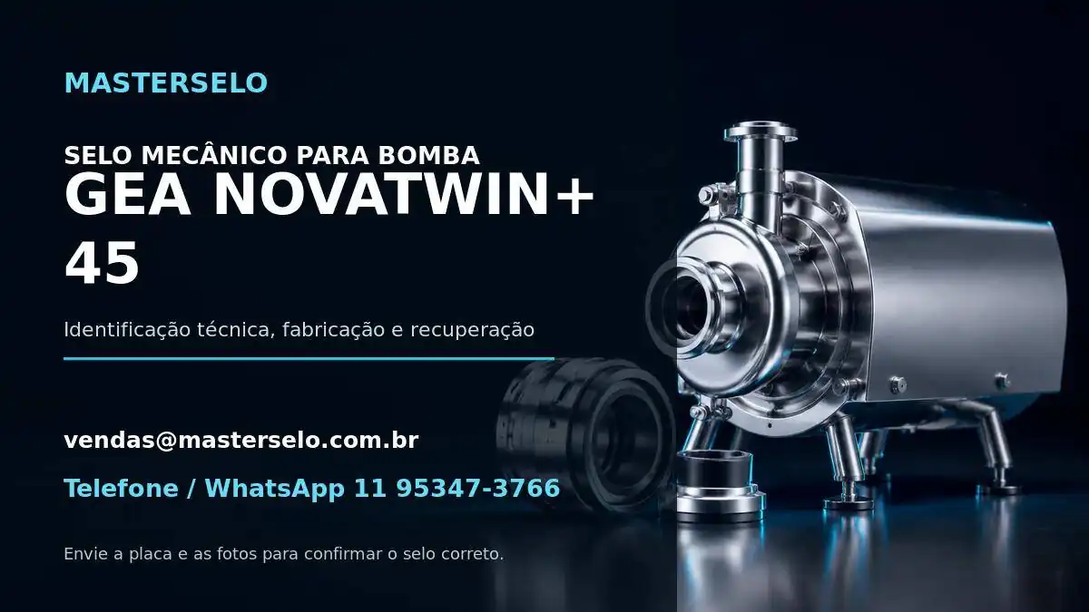 Imagem do modelo de bomba GEA NOVATWIN+ 45 usada na identificação do selo mecânico