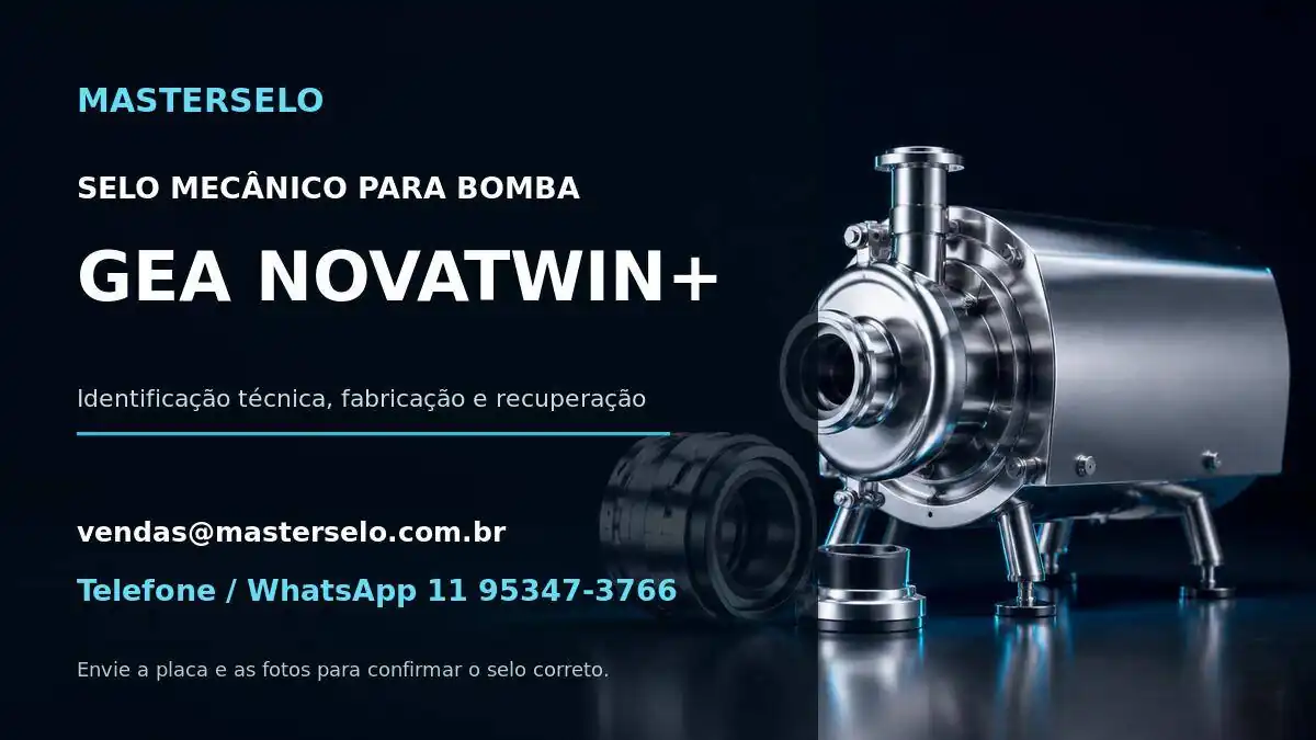 Imagem do modelo de bomba GEA NOVATWIN+ usada na identificação do selo mecânico