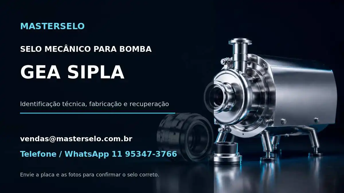 Imagem do modelo de bomba GEA SIPLA usada na identificação do selo mecânico
