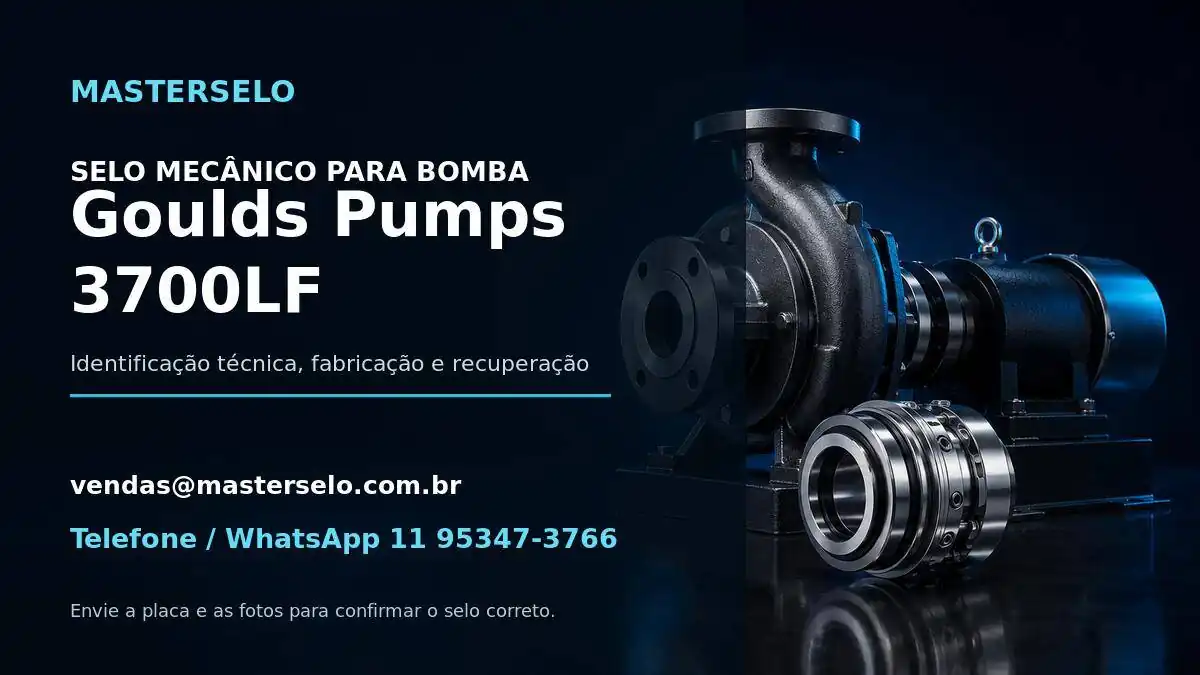 Imagem do modelo de bomba Goulds Pumps 3700LF usada na identificação do selo mecânico