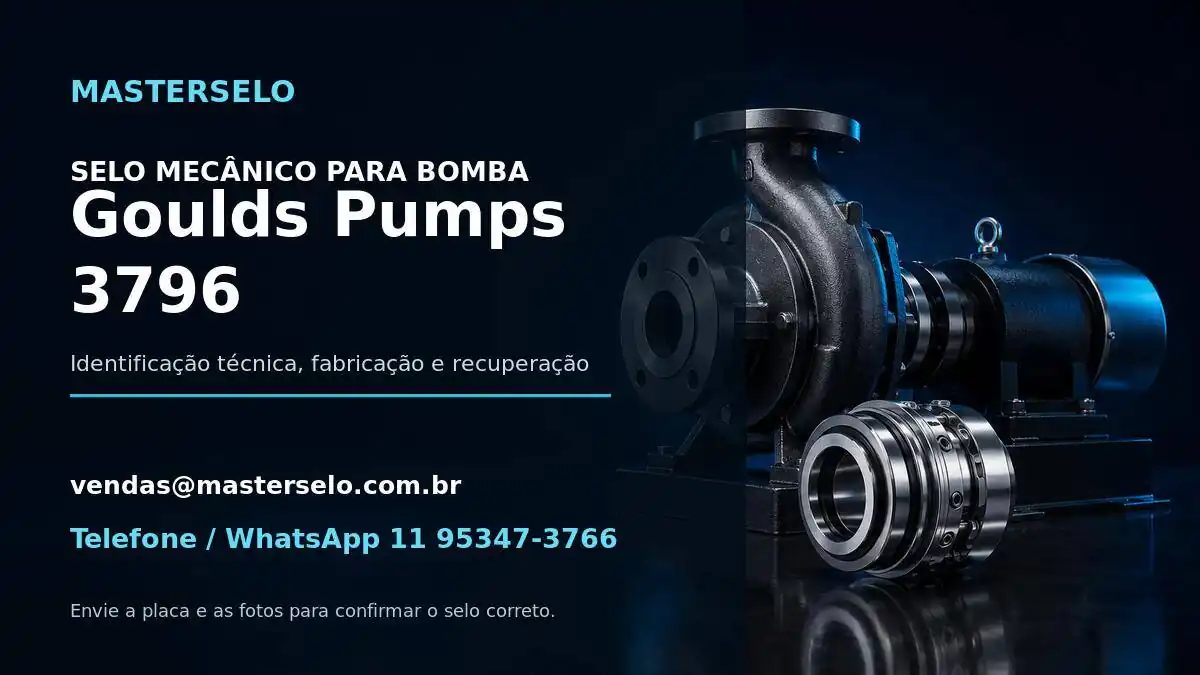Imagem do modelo de bomba Goulds Pumps 3796 usada na identificação do selo mecânico