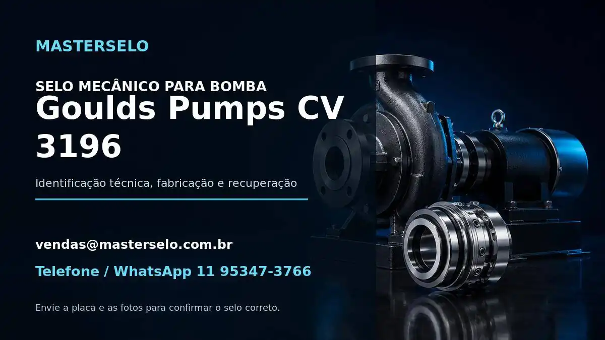 Imagem do modelo de bomba Goulds Pumps CV 3196 usada na identificação do selo mecânico