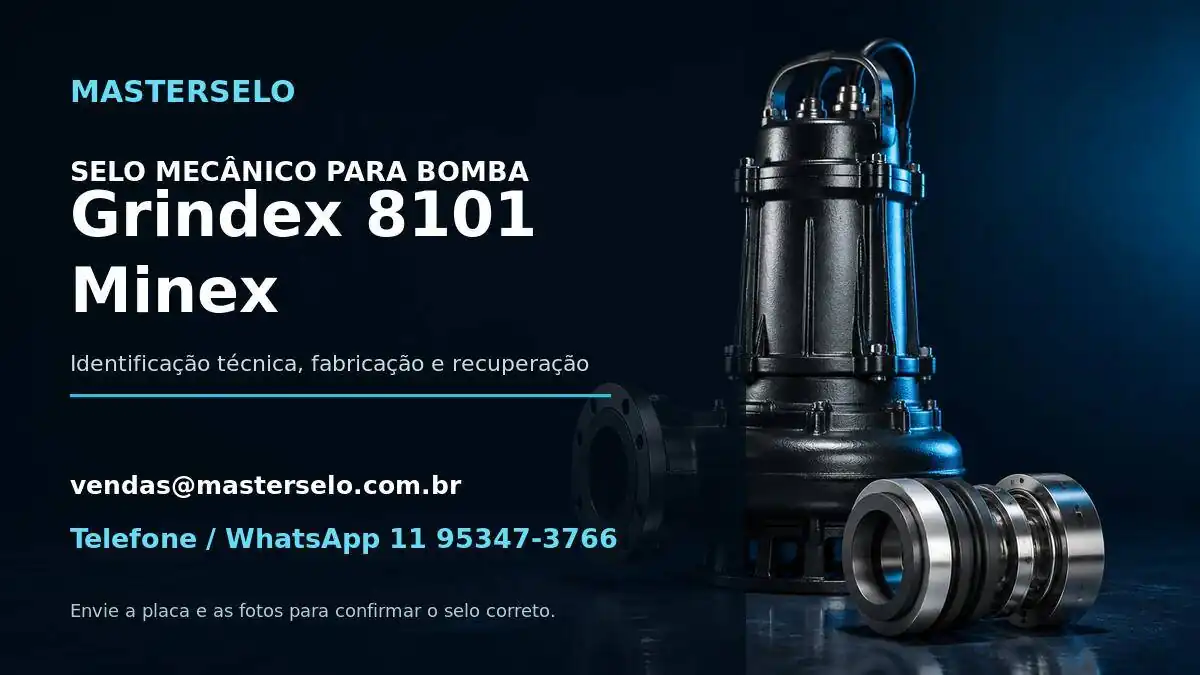 Imagem do modelo de bomba Grindex 8101 Minex usada na identificação do selo mecânico