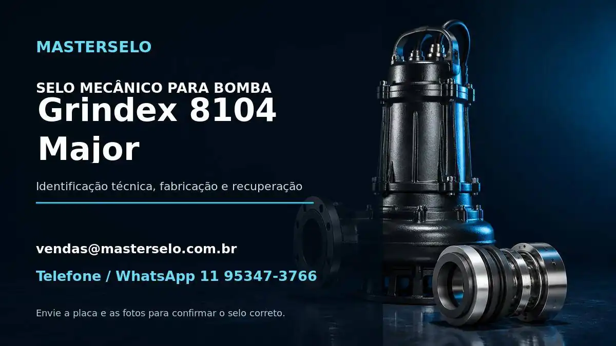 Imagem do modelo de bomba Grindex 8104 Major usada na identificação do selo mecânico