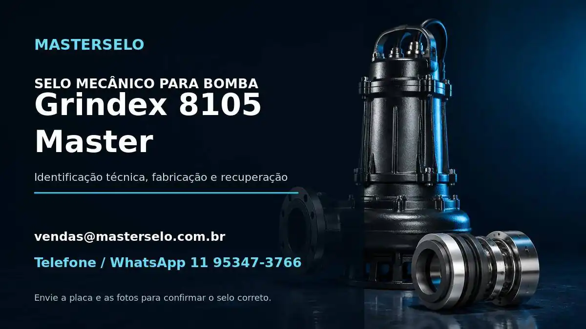 Imagem do modelo de bomba Grindex 8105 Master usada na identificação do selo mecânico