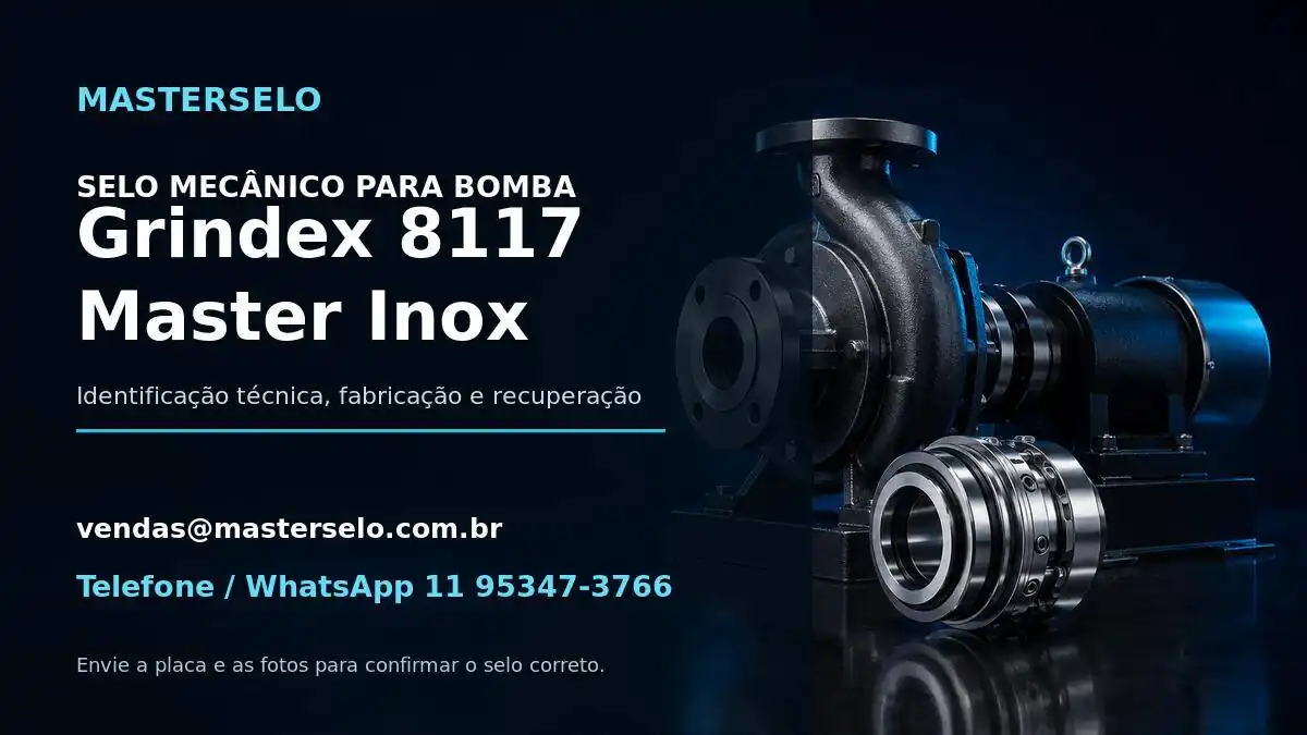Imagem do modelo de bomba Grindex 8117 Master Inox usada na identificação do selo mecânico