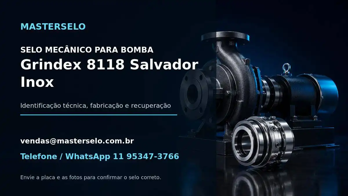 Imagem do modelo de bomba Grindex 8118 Salvador Inox usada na identificação do selo mecânico