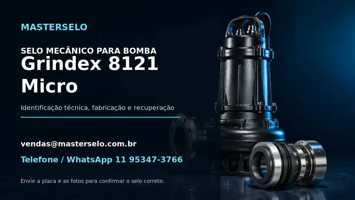 Imagem do modelo de bomba Grindex 8121 Micro usada na identificação do selo mecânico
