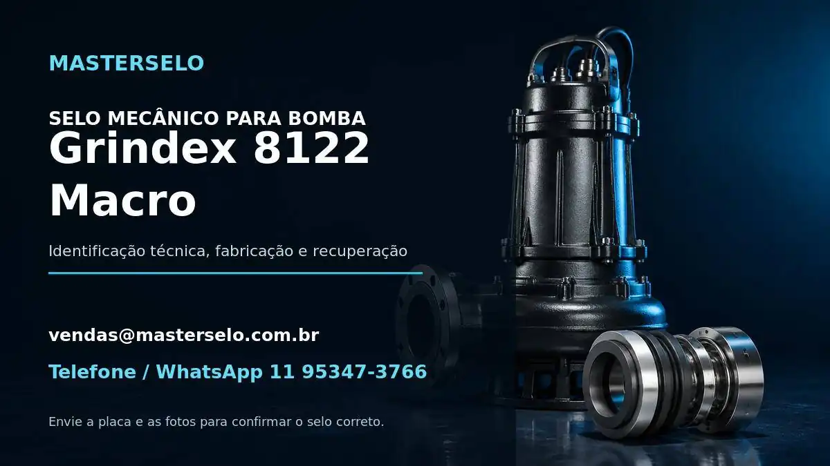 Imagem do modelo de bomba Grindex 8122 Macro usada na identificação do selo mecânico