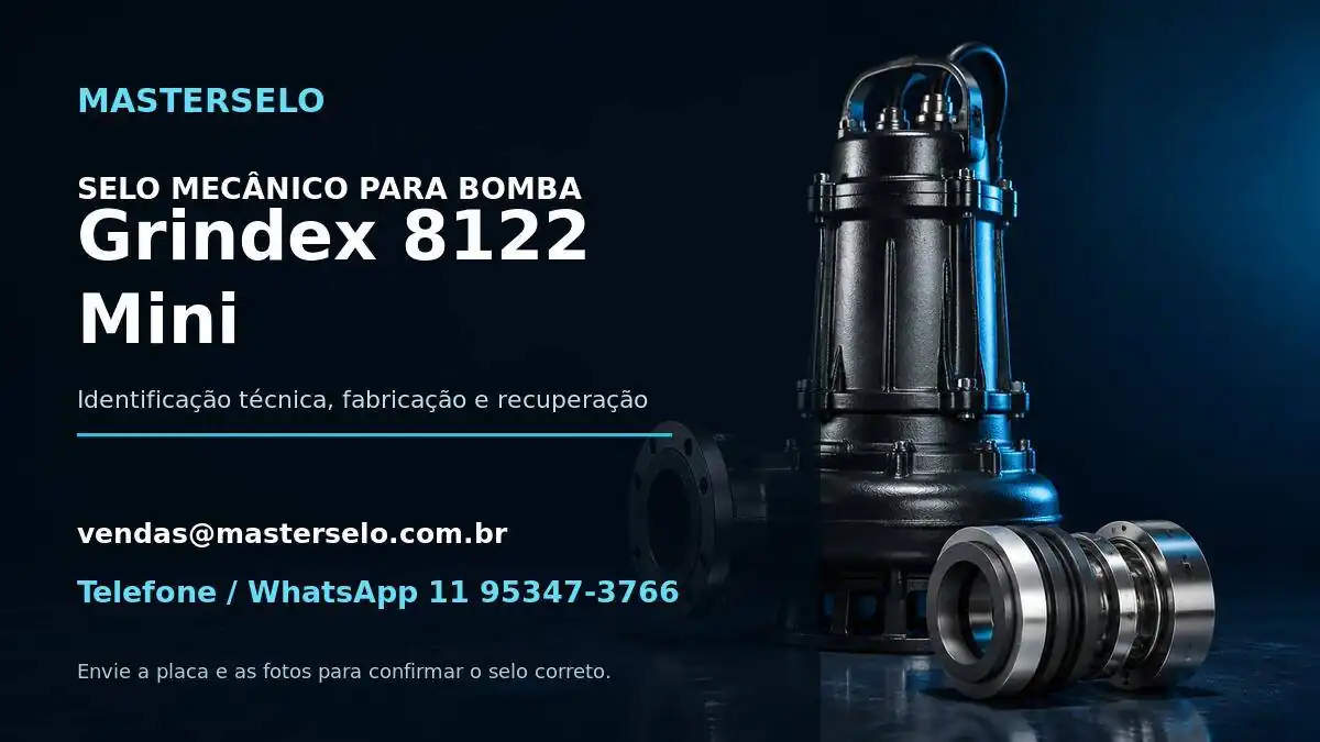 Imagem do modelo de bomba Grindex 8122 Mini usada na identificação do selo mecânico