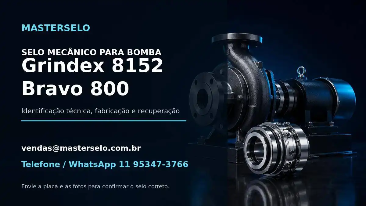 Imagem do modelo de bomba Grindex 8152 Bravo 800 usada na identificação do selo mecânico