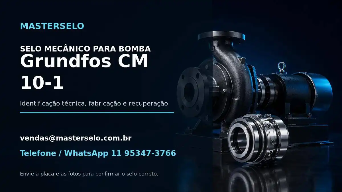 Imagem do modelo de bomba Grundfos CM 10-1 usada na identificação do selo mecânico