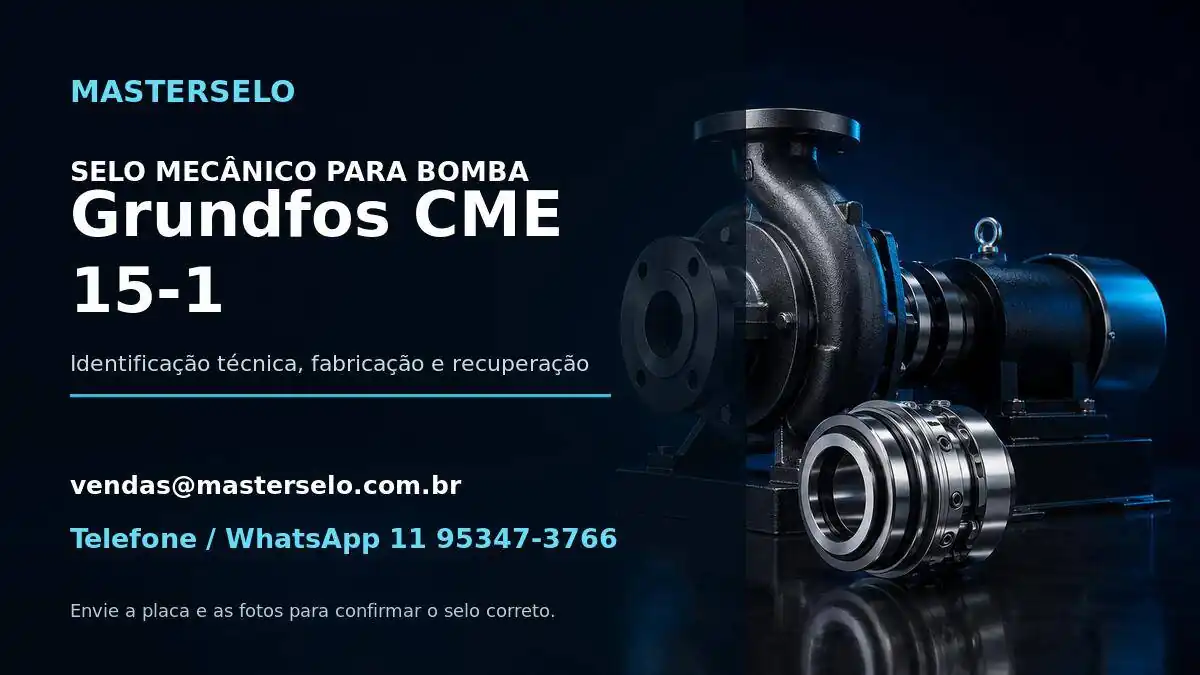Imagem do modelo de bomba Grundfos CME 15-1 usada na identificação do selo mecânico
