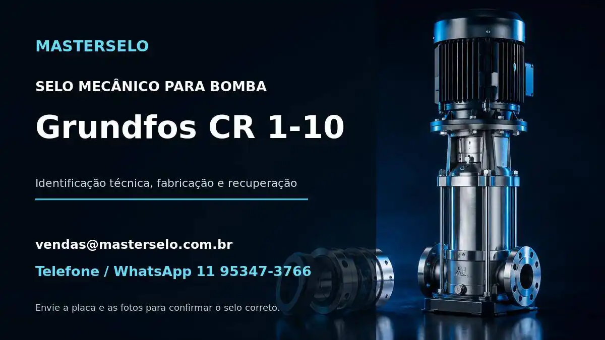 Imagem do modelo de bomba Grundfos CR 1-10 usada na identificação do selo mecânico