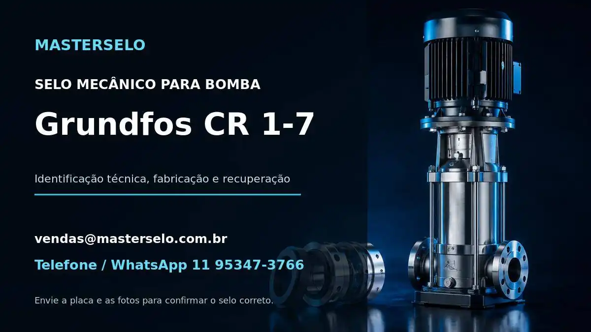 Imagem do modelo de bomba Grundfos CR 1-7 usada na identificação do selo mecânico
