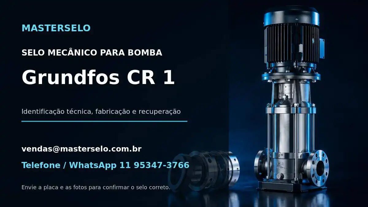 Imagem do modelo de bomba Grundfos CR 1 usada na identificação do selo mecânico