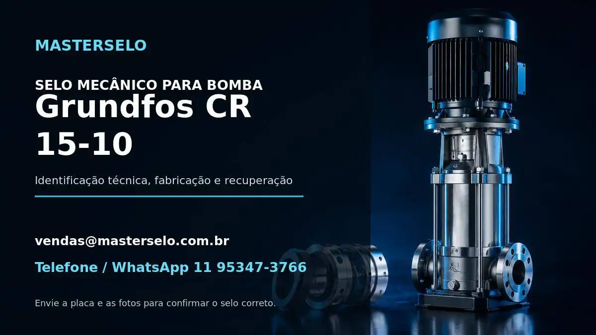 Imagem do modelo de bomba Grundfos CR 15-10 usada na identificação do selo mecânico