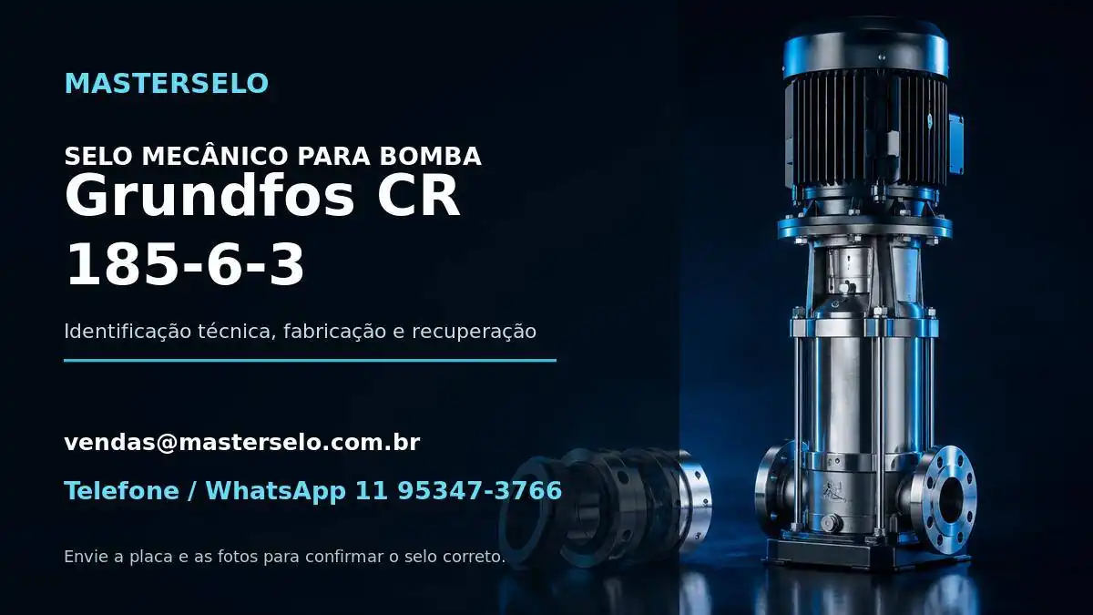 Imagem do modelo de bomba Grundfos CR 185-6-3 usada na identificação do selo mecânico