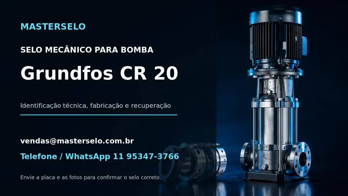 Imagem do modelo de bomba Grundfos CR 20 usada na identificação do selo mecânico