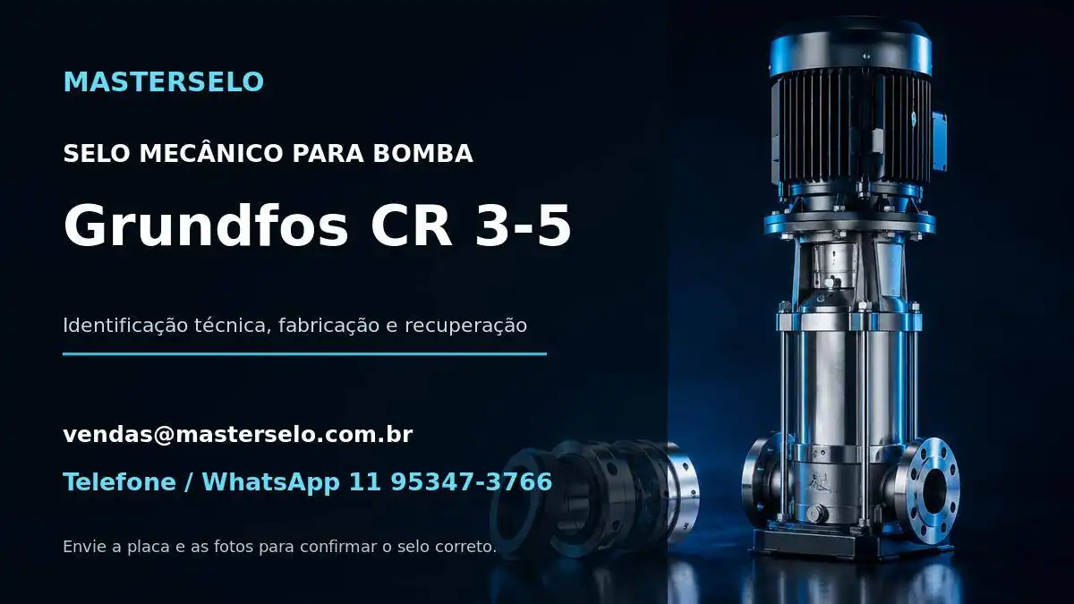 Imagem do modelo de bomba Grundfos CR 3-5 usada na identificação do selo mecânico