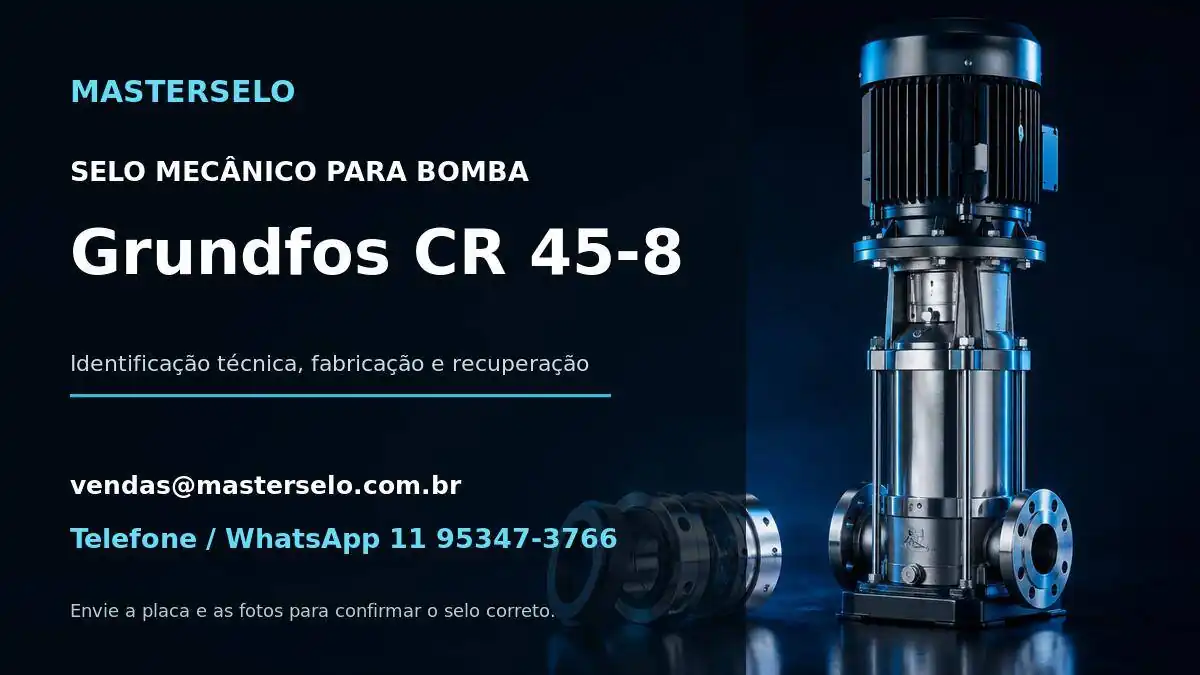 Imagem do modelo de bomba Grundfos CR 45-8 usada na identificação do selo mecânico