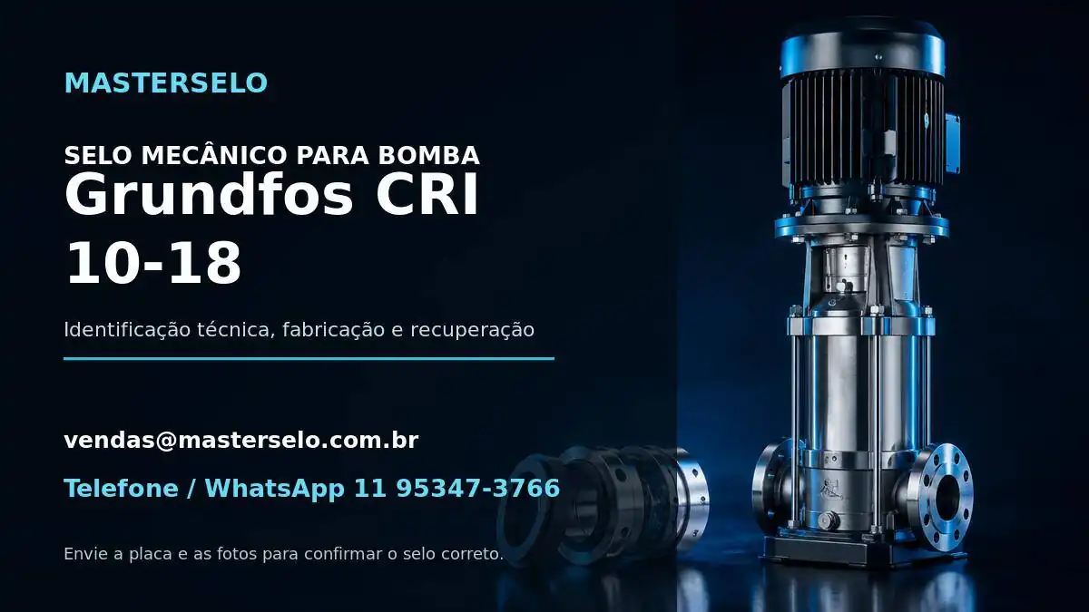 Imagem do modelo de bomba Grundfos CRI 10-18 usada na identificação do selo mecânico