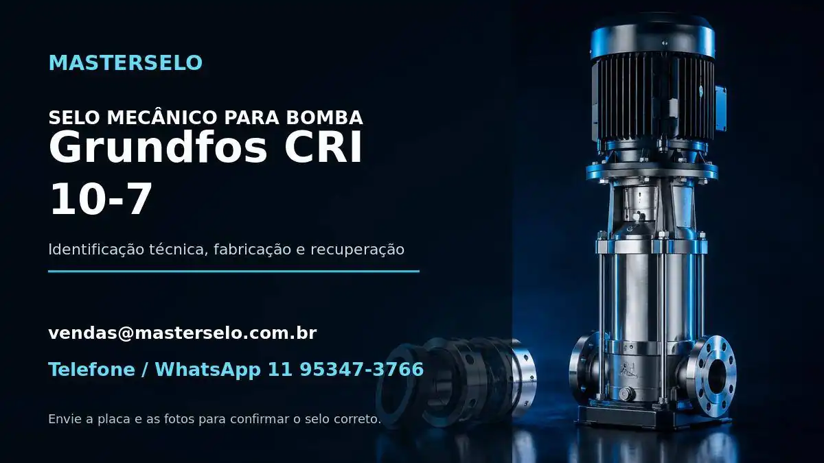 Imagem do modelo de bomba Grundfos CRI 10-7 usada na identificação do selo mecânico