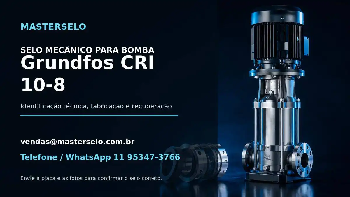 Imagem do modelo de bomba Grundfos CRI 10-8 usada na identificação do selo mecânico