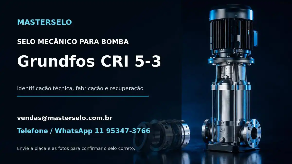 Imagem do modelo de bomba Grundfos CRI 5-3 usada na identificação do selo mecânico