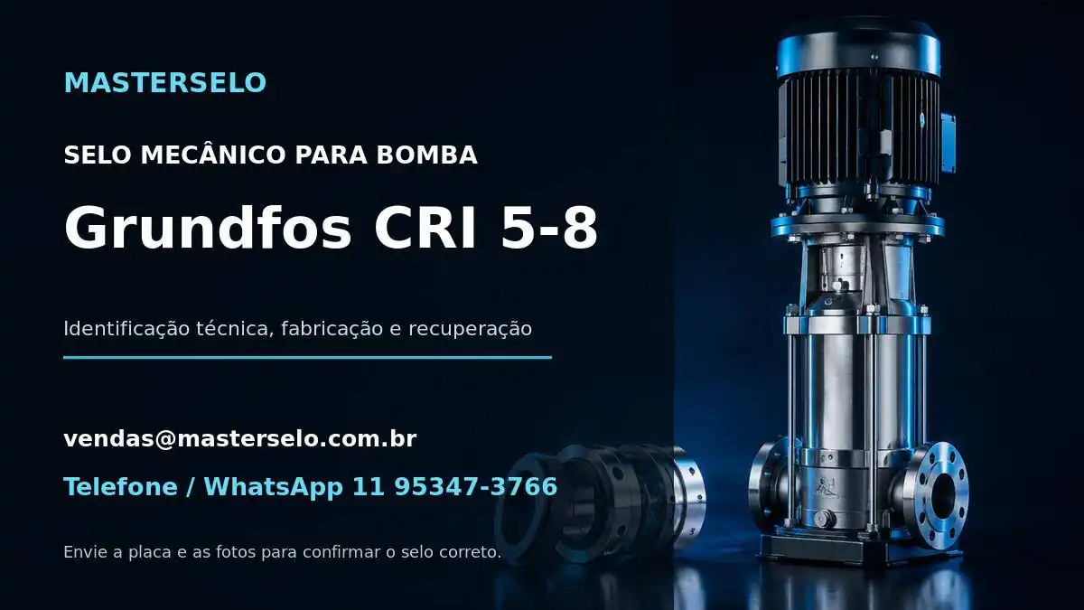 Imagem do modelo de bomba Grundfos CRI 5-8 usada na identificação do selo mecânico