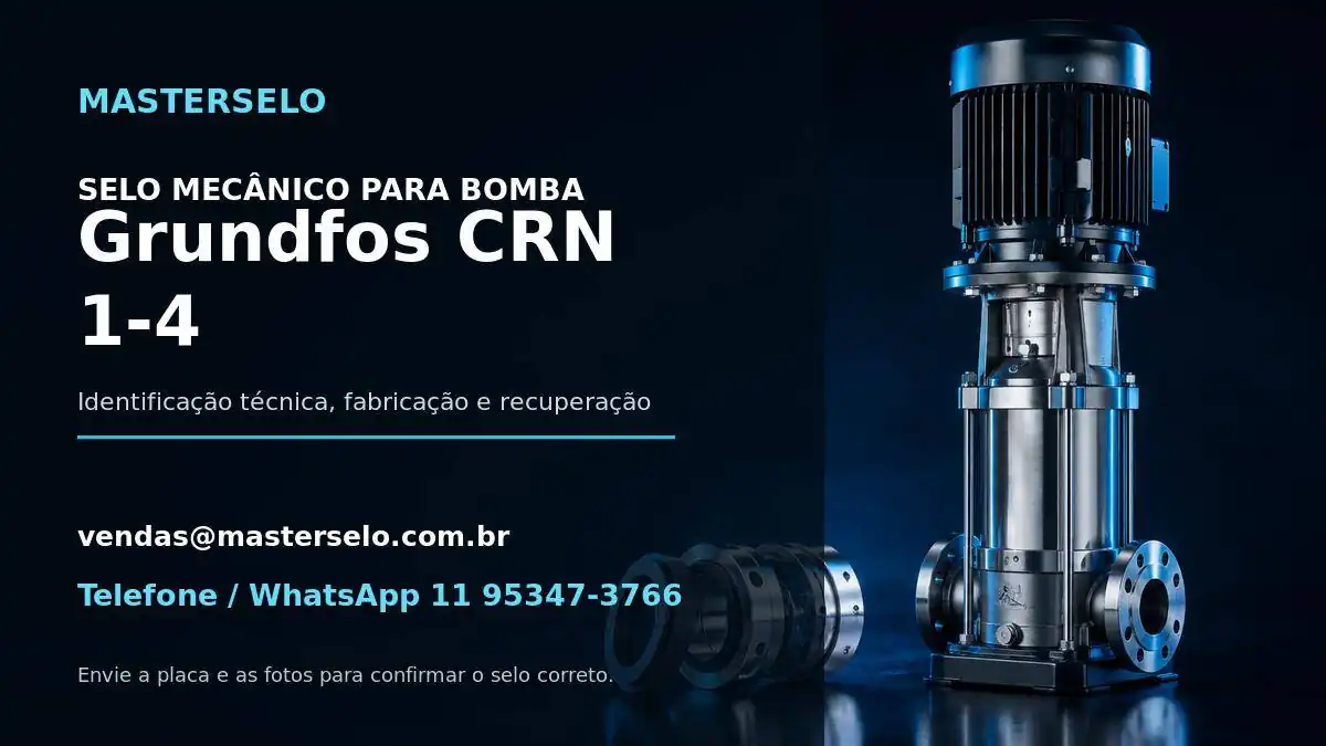 Imagem do modelo de bomba Grundfos CRN 1-4 usada na identificação do selo mecânico