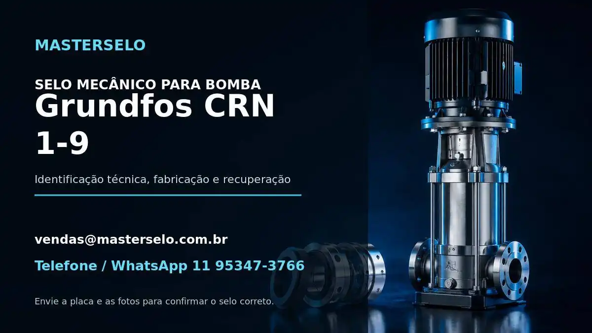 Imagem do modelo de bomba Grundfos CRN 1-9 usada na identificação do selo mecânico