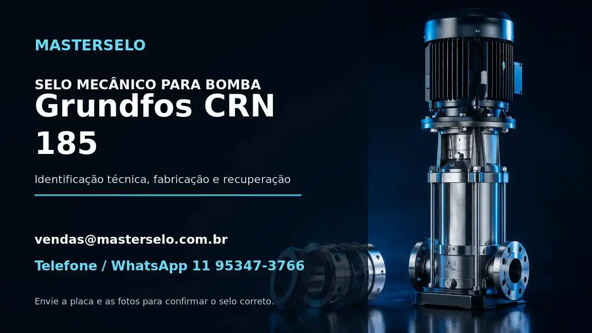 Imagem do modelo de bomba Grundfos CRN 185 usada na identificação do selo mecânico