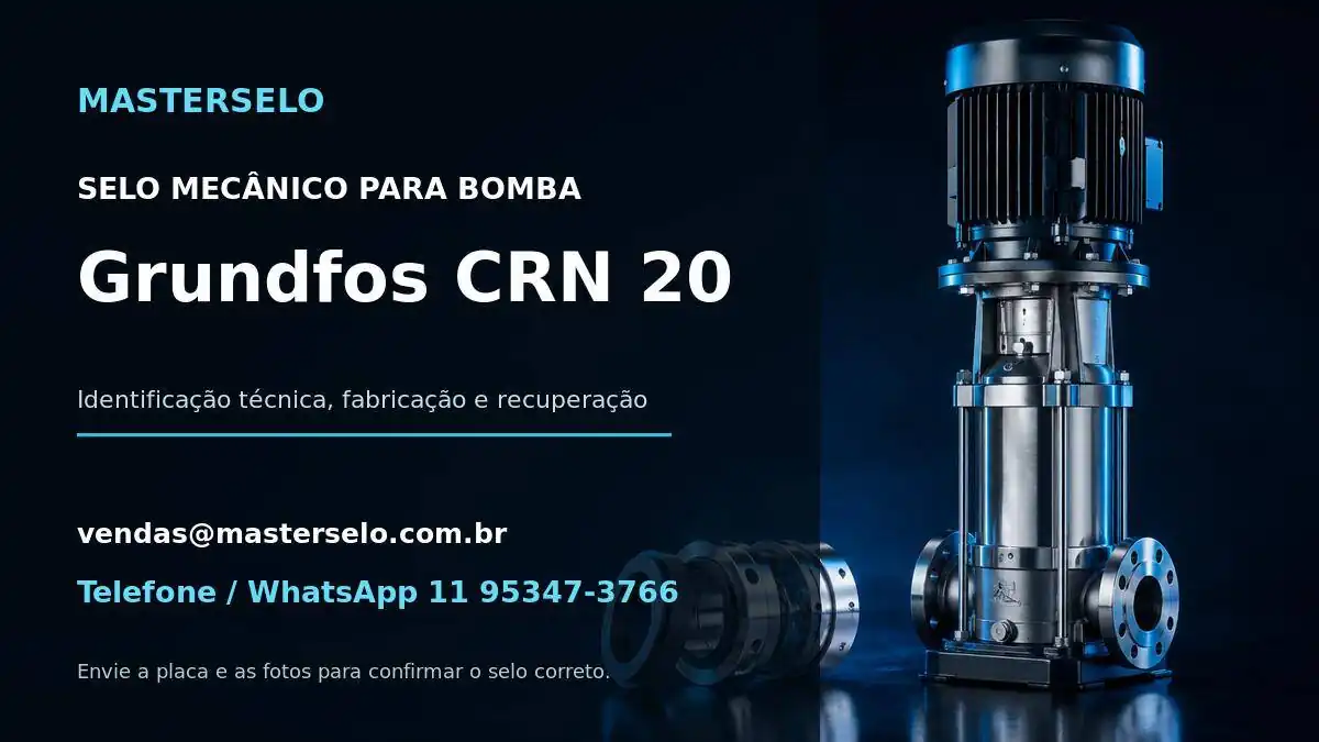 Imagem do modelo de bomba Grundfos CRN 20 usada na identificação do selo mecânico