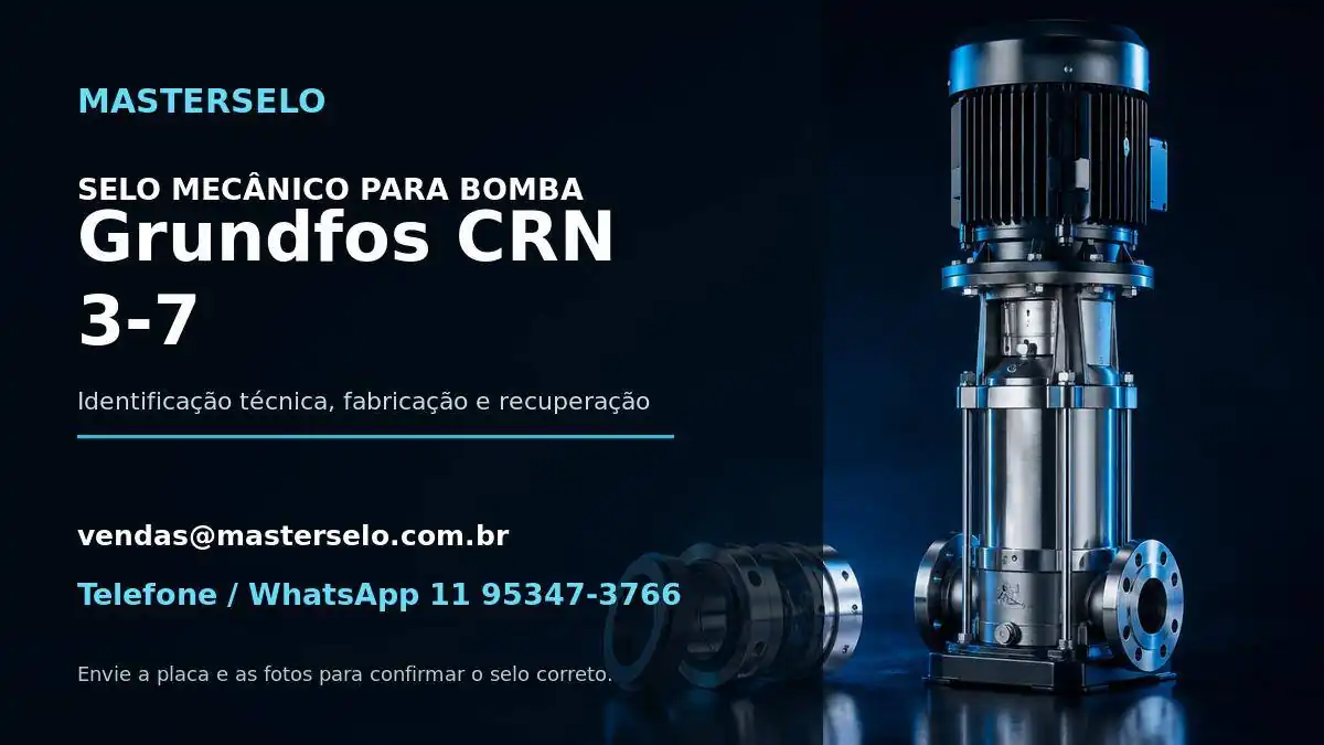 Imagem do modelo de bomba Grundfos CRN 3-7 usada na identificação do selo mecânico