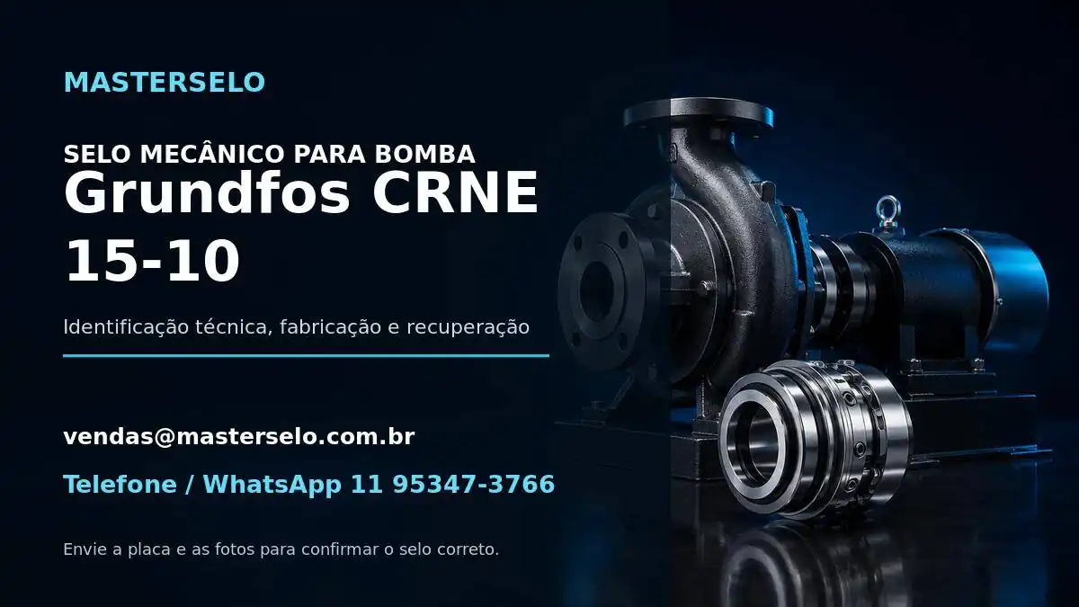 Imagem do modelo de bomba Grundfos CRNE 15-10 usada na identificação do selo mecânico