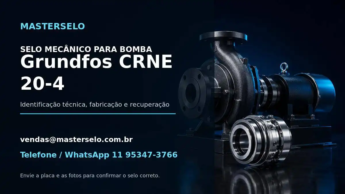 Imagem do modelo de bomba Grundfos CRNE 20-4 usada na identificação do selo mecânico