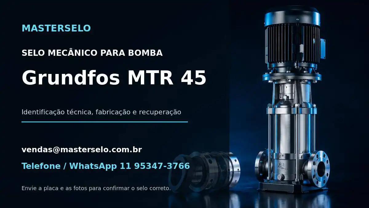 Imagem do modelo de bomba Grundfos MTR 45 usada na identificação do selo mecânico