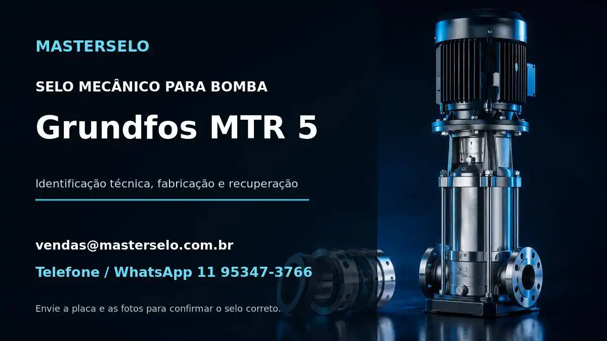 Imagem do modelo de bomba Grundfos MTR 5 usada na identificação do selo mecânico