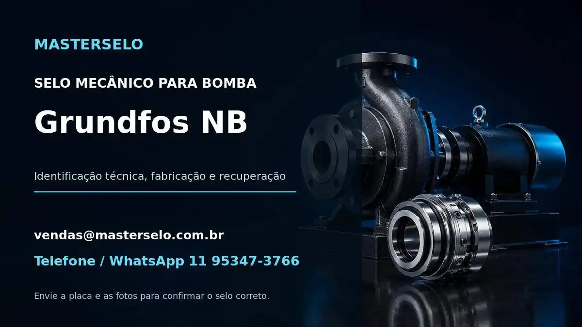 Imagem do modelo de bomba Grundfos NB usada na identificação do selo mecânico