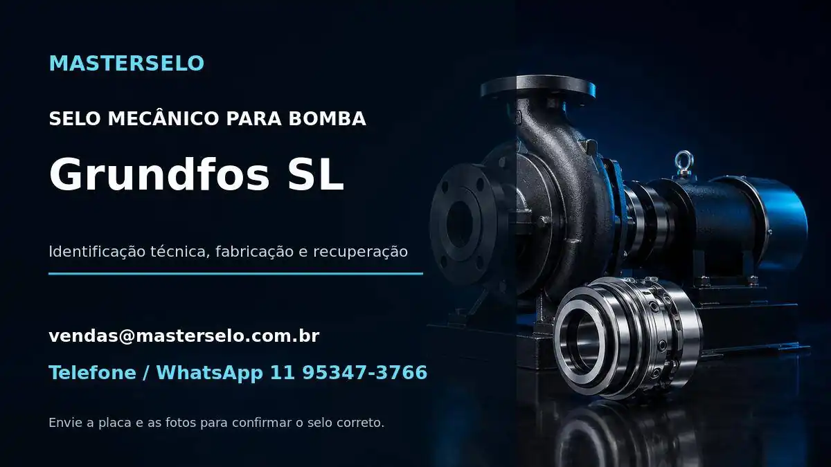 Imagem do modelo de bomba Grundfos SL usada na identificação do selo mecânico