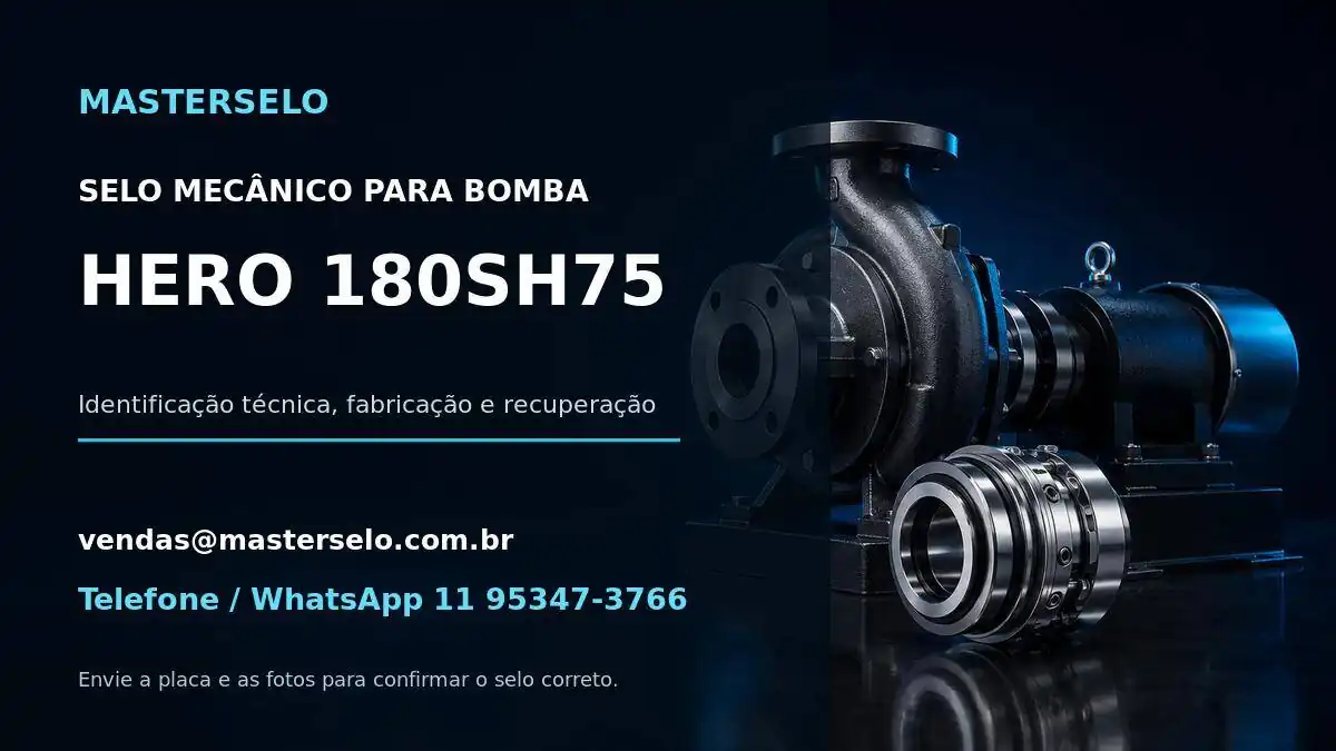 Imagem do modelo de bomba HERO 180SH75 usada na identificação do selo mecânico