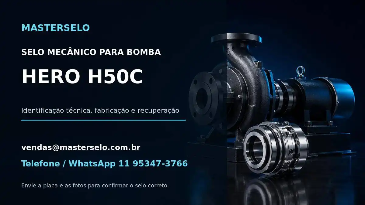 Imagem do modelo de bomba HERO H50C usada na identificação do selo mecânico
