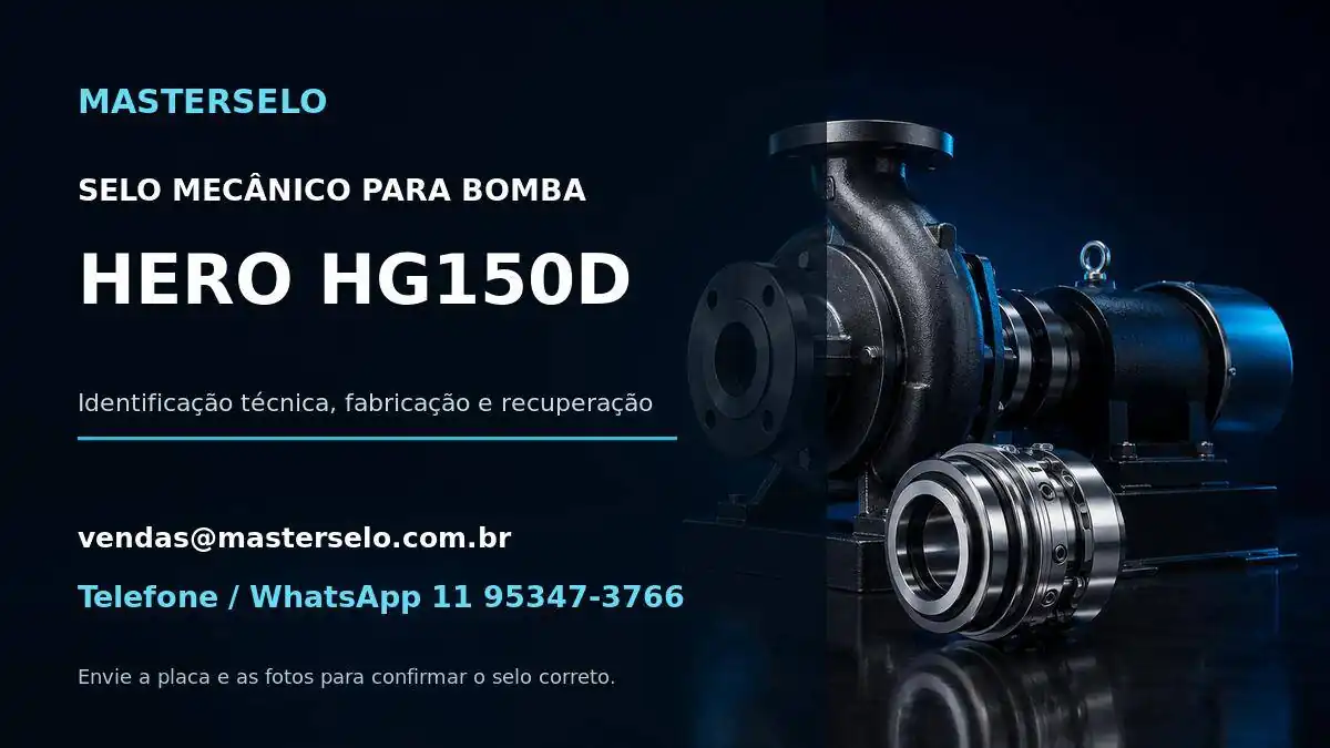 Imagem do modelo de bomba HERO HG150D usada na identificação do selo mecânico