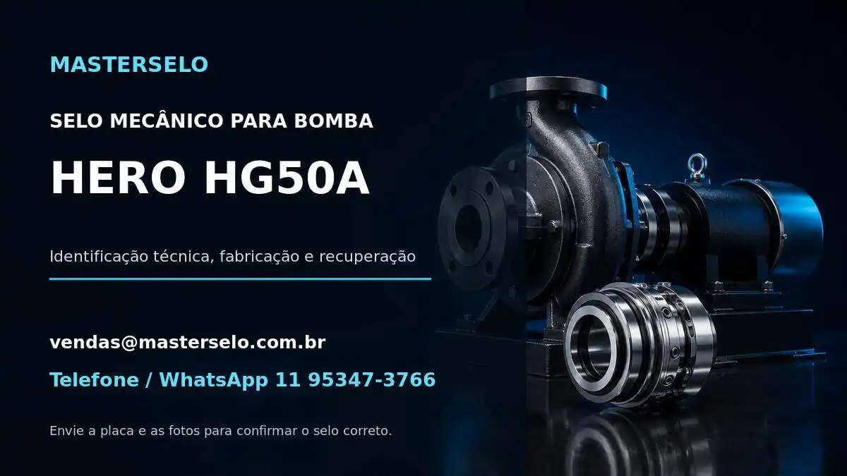 Imagem do modelo de bomba HERO HG50A usada na identificação do selo mecânico