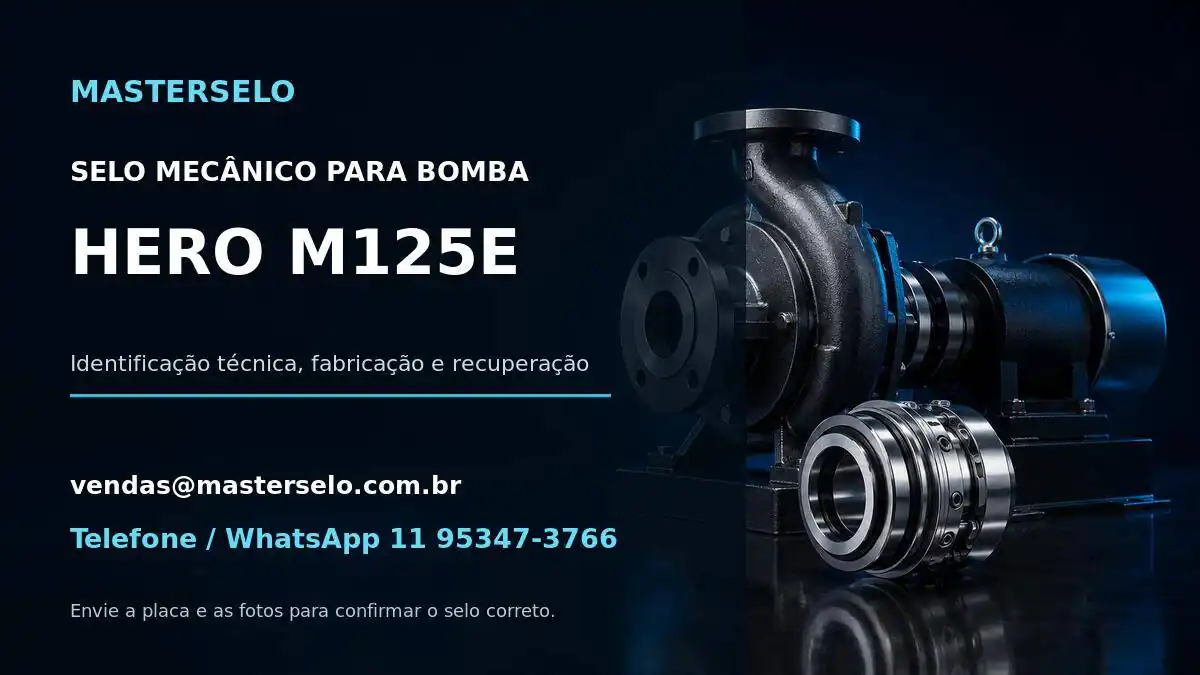 Imagem do modelo de bomba HERO M125E usada na identificação do selo mecânico