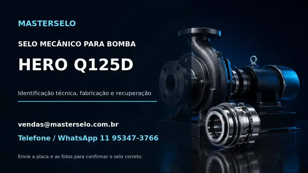 Imagem do modelo de bomba HERO Q125D usada na identificação do selo mecânico