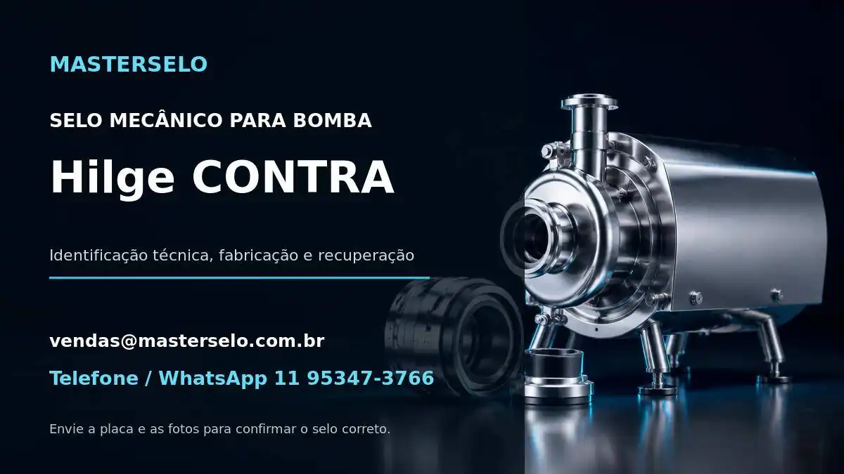 Imagem do modelo de bomba Hilge CONTRA usada na identificação do selo mecânico
